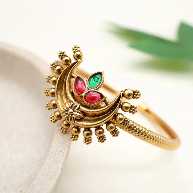 Antique Kemp Chaand Adjustable Kada Bracelet